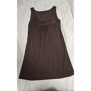 BE CREATIVE MIDI SILK SLEEVELESS DRESS BROWN (NO TAGS FITS LIKE MEDIUM)